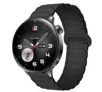Lamshaw Compatible with OnePlus Watch 3 bands, 18mm, 22mm Silicone Sport Strong Magnet Strap Watchband Compatible with OnePlus Watch 3, 2 46mm / 2R / 1 / 43mm Smart Watch (Black, 18mm size band)