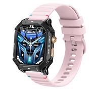 Lamshaw Compatible with OUKITEL Smart Watch bands, New Silicone Woven Line Adjustable Replacement Strap Compatible with BT10, BT20, BT80, BT101 Smart Watch (22mm size band, Pink)