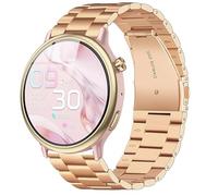 Lamshaw Compatible with Paukila Smart Watch Bands, Quick Release Stainless Steel Metal Replacement Strap Bracelet Compatible with Paukila S95, P91, H31, P114 (Rose Gold, 22mm size band)