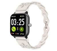 Lamshaw Compatible with Spade & Co Health Smartwatch 4 bands, Elastic Silicone Hollowed Out Replacement Straps Compatible with Spade & Co Health Smartwatch 4 1.85 Inches (Beige, 22mm size band)