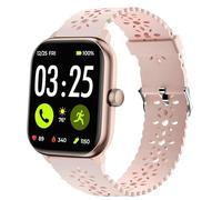 Lamshaw Compatible with Spade & Co Health Smartwatch 4 bands, Silicone Lace Hollow-Out Watch Replacement Strap Compatible with Spade & Co Health Smartwatch 4 1.85 Inches (Pink, 22mm size band)