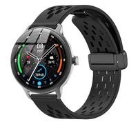 Lamshaw DR03, DR05, DR06 Smart Watches Bands, Quick Release Breathable Silicone Replacemet Band Straps Compatible with Yoever, KIBFLE, TOOBUR, DR03, DR05, DR06 Smart Watches (Black, 18mm size band)