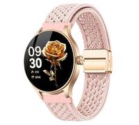 Lamshaw DR03, DR05, DR06 Smart Watches Bands, Quick Release Breathable Sport Loop Braided Nylon Strap Compatible with DR03, DR05, DR06 Smart Watches (Pink)
