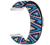 Lamshaw Elastics Nylon Bands for 18mm 19mm 20mm 21mm 22mm 23mm 24mm Watch, Quick Release Stretch Elastics Nylon Adjustable Replacement Strap Accessories Sports Band for Men Women (Blue Pink, 24mm)