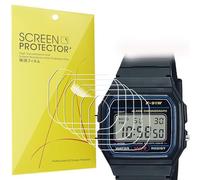 Lamshaw F91W-1 Screen Protector, [6 Pack] Full Coverage TPU Clear Film Compatible with Ca-sio F91W-1 / F-91W Classic Resin Strap Digital Sport Watch (6 pack)