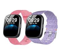 Lamshaw for Cillso Smart Watch 18mm, 20mm, 22mm Breathable Nylon Woven Fabric Replacement Accessory Strap Compatible with Cillso IDW26 Smartwatch 1.83",T80 1.95",S10,Y6,DR05 Watch,etc (2Pack-A, 18mm)