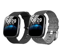 Lamshaw for Cillso Smart Watch 18mm, 20mm, 22mm Breathable Nylon Woven Fabric Replacement Accessory Strap Compatible with Cillso IDW26 Smartwatch 1.83",T80 1.95",S10,Y6,DR05 Watch,etc (2Pack-B, 22mm)