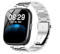 Lamshaw for Cillso Smart Watch 18mm,20mm,22mm Quick Release Stainless Steel Metal Replacement Straps Compatible for Cillso IDW26 Smartwatch 1.83 Inch,T80,S10,Y6,DR05,P40 Watch,etc (Silver, 22mm)