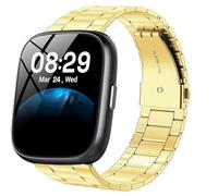 Lamshaw for Cillso Smart Watch 18mm,20mm,22mm Quick Release Stainless Steel Metal Replacement Straps Compatible for Cillso IDW26 Smartwatch 1.83 Inch,T80,S10,Y6,DR05,P40 Watch,etc (Gold, 18mm)