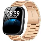 Lamshaw for Cillso Smart Watch 18mm,20mm,22mm Quick Release Stainless Steel Metal Replacement Straps Compatible for Cillso IDW26 Smartwatch 1.83 Inch,T80,S10,Y6,DR05,P40 Watch,etc (Rose Gold, 18mm)