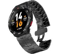 Lamshaw for Montre Mibro GS Pro2 Bands, Stainless Steel Band Metal Strap with Folding Clasp Replacement Strap Compatible with Mibro GS Explorer S,Pro 2,Active2,Lite3 Pro,Watch GT,etc (Black, 22mm)