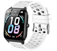 Lamshaw for P125 Smartwatch Bands, 22mm Silicone Replacement Wristbands Sport Strap with Metal Buckle Compatible for Popglory/Liufiueq/Paybay/KALINCO/CASCHO P125 Smart Watch 1.85 inch (White, 22mm)