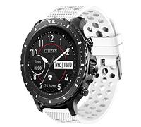 Lamshaw Silicone Replacement Wristbands Sport Strap with Metal Buckle - Compatible with Citizen CZ Smartwatch / Gen 2 CZ Smart 41mm / 44mm Smartwatch 2023 (White)
