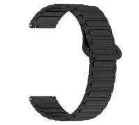 Lamshaw Soft Silicone Magnetic Bands Compatible with 12mm 14mm 16mm 18mm 19mm 20mm 21mm 22mm 24mm Watch, Quick Release Magnetic Silicone Sport Strong Magnet Strap Watchband for Men Women (Black, 21mm)