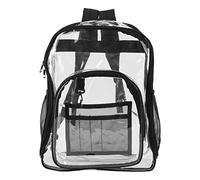 Lamsimoy Heavy Duty Clear Backpack,Security Transparent School Backpack,See Through Bookbag For Work, Security Check And Travel