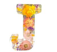 Lamsimoy Letters Floral Night Light CreativeDried Flower LED Ambient Lights Resin Letters Lamp Table Ornaments Lighting J