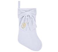 Lamthy 20 Inches White Velvet Christmas Stockings with Elegant Bow, Personalized Monogram Embroidered Christmas Stockings for Fireplace, Xmas Tree, Family Holiday Party Decorations(Y)