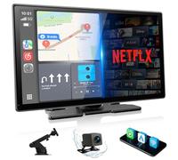 LAMTTO Carplay Display Screen with Net-flix Youtube Tiktok 9 inch Wireless CarPlay & Android Auto Car Multimedia Player with Backup Camera/Android OS/Voice Assistant/OTA/Navigation/Bluetooth/FM/AUX