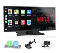 LAMTTO Carplay Display Screen with YouTube Net-flix TikTok 10.25'' Wireless CarPlay & Android Auto Car Play Radio with Rear Camera Built-in Apps Voice Assistant Bluetooth Navigation FM AUX