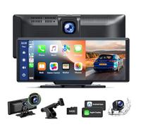 LAMTTO Wireless CarPlay Android Car, 9.26 Inch Portable Car Radio with 2.5K + 1080P Dashcam Front Rear, Carplay Screen for Car with 64G TF, Bluetooth, Navigation, Mirror Link, Siri/G00gle, AUX/FM