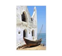 Lamu Kenya Coastal Beauty Art Print, Swahili Architecture And Beaches Canvas Poster Wall Art Decor Print Picture Paintings for Living Room Bedroom Decoration 8" L X 12" W