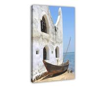 Lamu Kenya Coastal Beauty Art Print, Swahili Architecture And Beaches Canvas Poster Wall Art Decor Print Picture Paintings for Living Room Bedroom Decoration 8" L X 12" W