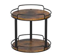 LAMU Wood Lazy Susan Turntable Organiser for Cabinet, 2 Tier Lazy Susan Spice Rack Organiser for Kitchen, Table Top, Countertop, Pantry, Bathroom, 25.4cm