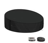 LAMUNI Garden Day Bed Cover Waterproof Patio Rattan Daybed Covers Heavy Duty 420D Oxford Daybed Protective Covers Round Outdoor Day Bed Sofa Cover with Drawstring and Adjustable Strap, 180x90/50cm