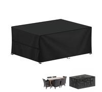 LAMUNI Garden Furniture Cover Waterproof Outdoor Rectangular Patio Table Set Covers, 420D Oxford Fabric Rattan Sofa Cover Windproof Outdoor Table Cover Anti-UV Patio Furniture Covers, 210x110x75cm
