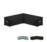 LAMUNI Garden V-Shaped Sofa Cover Rattan Corner Furniture Covers Waterproof Garden Corner Sofa Cover Outdoor Lounge Sofa Covers 420D Oxford V-Shape Patio Sofa Garden Seat Cover, 217x217x87x80/60cm
