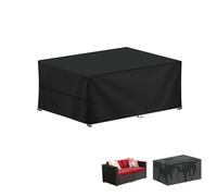 LAMUNI Outdoor Garden Table Cover Rectangular Garden Furniture Covers Waterproof Patio Table Covers Anti-UV Rattan Sofa Set Cover Windproof 420D Oxford Patio Covers for Outdoor Furniture, 120x60x75cm