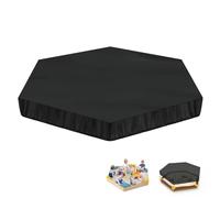 LAMUNI Sandpit Cover, Hexagonal Sandpit Cover, Waterproof Sandpit Covers, 420D Oxford Fabric, Sandbox Cover, Sandpit Tarpaulin with Drawstring and Elastic Band, 230 x 200 x 20 cm
