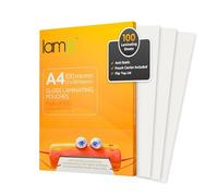 LamX Laminating Pouches A4 100 Micron, High Gloss Finish Sheets, Anti-Static Formula Laminating Pouches A4, 100 Micron (50+50 Micron) Pack of 100 Laminating Sheets, Free Pouch Carrier Included