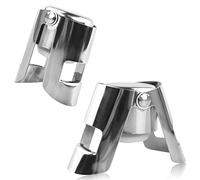 LAMXD 2 Pcs Champagne Stopper, Stainless Steel Vacuum Wine Stopper Prosecco Bottle Sealer, Sparkling Wine Saver, Silver