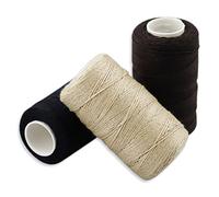 LAMXD 3-Piece Hair Extension Thread - Salon Weaving Thread for Hair Extension with Black, Brown, Beige