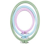 LAMXD 3 Pieces Embroidery Hoop Rectangle Oval Shape Embroidery Frame Cross Stitch Hoop Sewing Tool for Art Craft Handy Sewing (Multicolor),with Gold Eye Embroidery Needles
