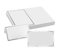 LAMXD 30 Pieces Name Place Cards | Plain White Folded Table Name Cards for Party Reception Birthday | Name Cards for Table Setting | Wedding Name Cards | (30 Cards)