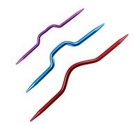 LAMXD 3Pcs Knitting Cable Needle Crooked Needle Twist Curved Hand Knit Needles Curved Crochet Hooks Aluminum Knitting Stitch Holders (Random Color)