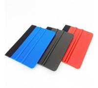 LAMXD 3Pcs Plastic Squeegee with Felt Edge, Decal Applicator Wallpaper Smoothing Tool Car Vinyl Wrap Scraper Craft Mini Squeegee Blue