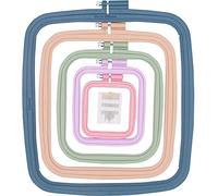 LAMXD 5 Pieces Embroidery Hoop Rectangle Square Embroidery Frame Cross Stitch Hoop Sewing Tool for Art Craft Handy Sewing (Multicolor),with Gold Eye Embroidery Needles…