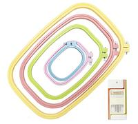 LAMXD 5 Size Colorful Embroidery Hoop Rectangle Square Embroidery Frame Cross Stitch Hoop Sewing Tool for Art Craft Handy Sewing (Multicolor), Embroidery Hoop