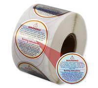 LAMXD 500Pcs Holographic Candle Warning Labels Candle Jar Container Stickers Wax Melting Safety Stickers for Candle Jars Tins Containers Candle Making Supplies