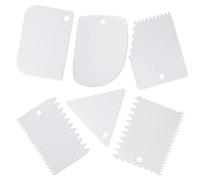 LAMXD 6Pcs Cake Scraper Dough Scraper Set Cream Edge Smoothing Combing Tool for Cooking Bread Cake 6PACK