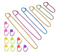 LAMXD 6Pcs Stitch Holder Set, 6 Size Assorted Colors Aluminum Yarn Stitch Holder Set Crochet Knitting Needle Markers Accessories Crochet Safety Pins for DIY Knitting Notions Crochet Needle Hooks Craft