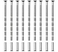 LAMXD 9 Sets M3 Door Handle Screws, Nickel Plated Male to Female Door Handle Screws Connecting Fixing Bolts and Sleeves for Escutcheons Cabinet Drawers (Screw + Nut)