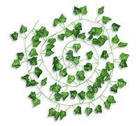 LAMXD Artificial Ivy, 1 Pack Fake Vine, UV Resistant Fake Plants Green Leaves Hanging Ivy Garland for Wedding, Party, Room Decor, Office, Garden, Wall Decoration