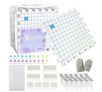 LAMXD Blocking Mats for Knitting - Extra Thick Blocking Boards with Grids with 8PCS Knitting Blocking Pins,100 T-pins and 50 Stitch Marker for Needlework or Crochet - Pack of 9