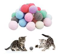LAMXD Cat Balls - Soft Kitten Pom poms (30 Pak) - Indoor Cats Interactive Play Toy
