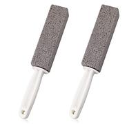LAMXD Pumice Cleaning Stone, with Handle Toilet Bowl Ring Cleaner Pumice Stone Sticks, Hard Water Ring Stains Remover Pumice Stone Sticks Brushes for Kitchen Bath Pool Household Cleaning(2 Pack)