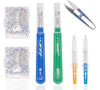 LAMXD Seam Ripper and Thread Remover Kit-2 Big & 2 Small Sewing Stitch Thread Unpicker - 1 Sewing Trimming Scissor Nipper Tool for Thread Remove - 100 pcs Sewing Pins for Fabric